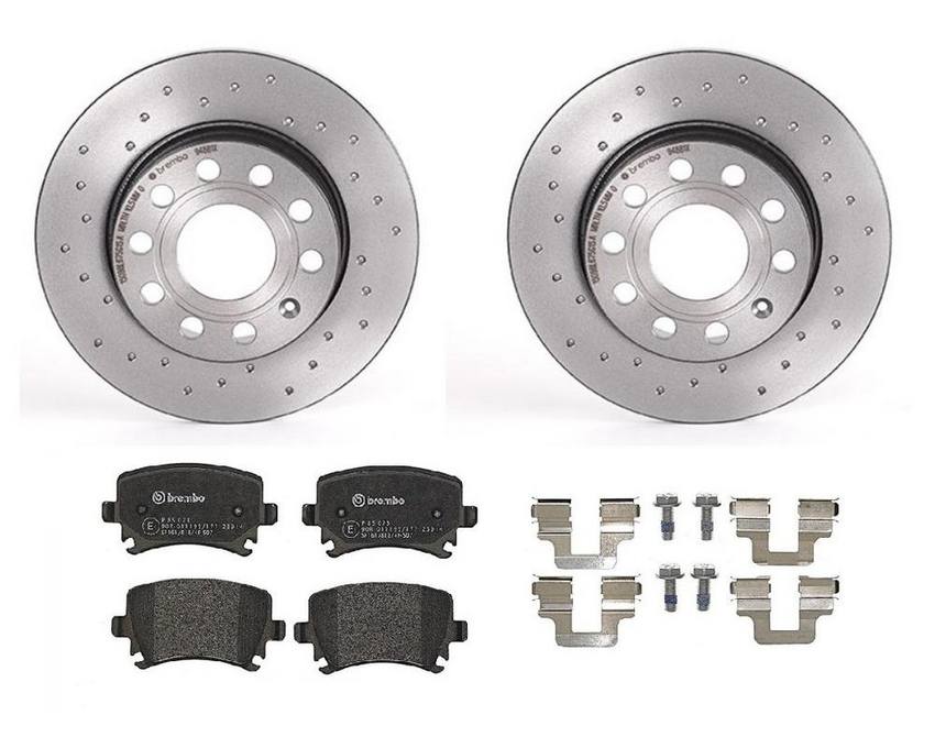 Brembo Brakes Kit - Pads and Rotors Rear (260mm) (Xtra) (Low-Met)